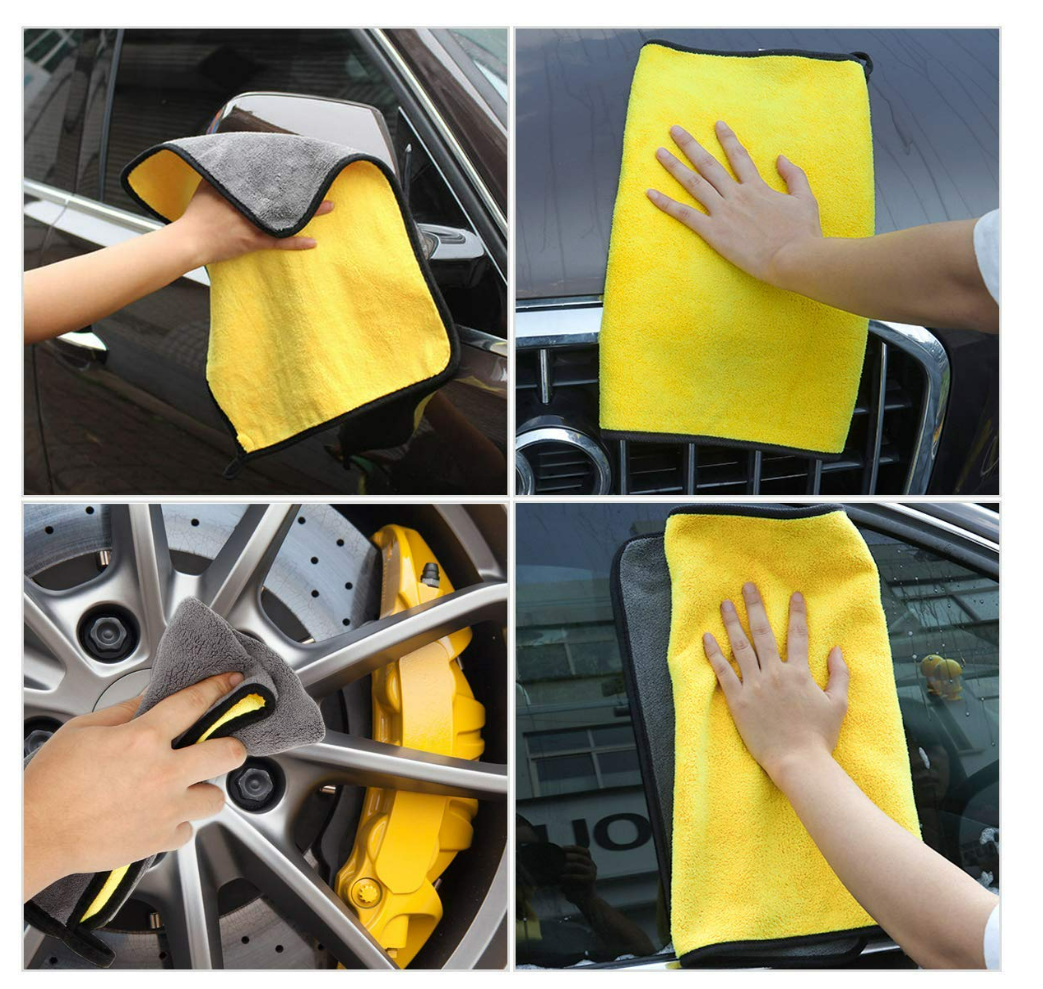 800GSM Multi-Purpose Microfiber Cloths, Ultra-Soft Absorbent Lint & Streak-Free Cloth for Bike Car Dashboard Automobile Cleaning Polishing Washing (Multicolor) (40 x40 cm)