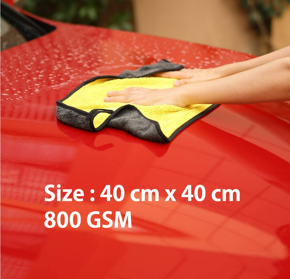 800GSM Multi-Purpose Microfiber Cloths, Ultra-Soft Absorbent Lint & Streak-Free Cloth for Bike Car Dashboard Automobile Cleaning Polishing Washing (Multicolor) (40 x40 cm)