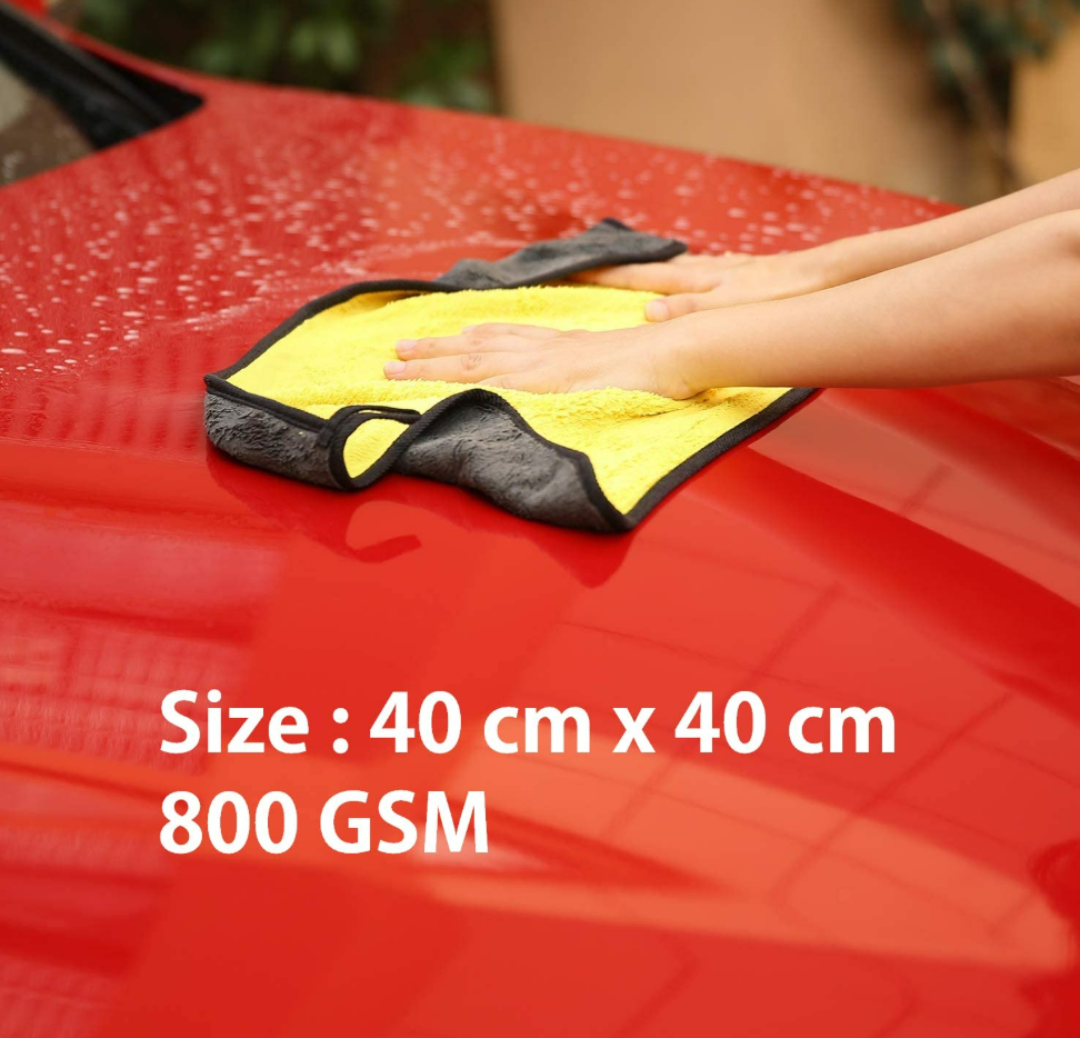 800GSM Multi-Purpose Microfiber Cloths, Ultra-Soft Absorbent Lint & Streak-Free Cloth for Bike Car Dashboard Automobile Cleaning Polishing Washing (Multicolor) (40 x40 cm)