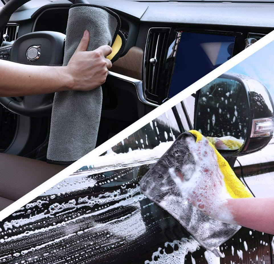 800GSM Multi-Purpose Microfiber Cloths, Ultra-Soft Absorbent Lint & Streak-Free Cloth for Bike Car Dashboard Automobile Cleaning Polishing Washing (Multicolor) (40 x40 cm)