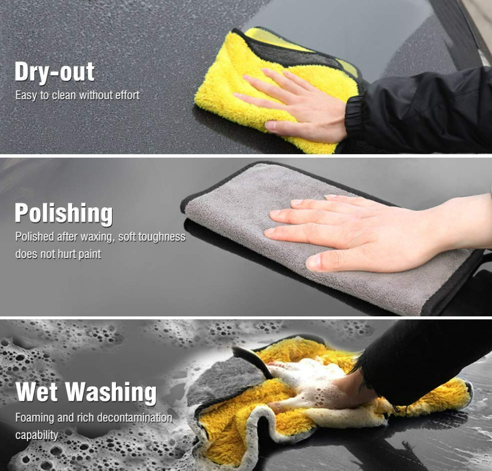800GSM Multi-Purpose Microfiber Cloths, Ultra-Soft Absorbent Lint & Streak-Free Cloth for Bike Car Dashboard Automobile Cleaning Polishing Washing (Multicolor) (40 x40 cm)