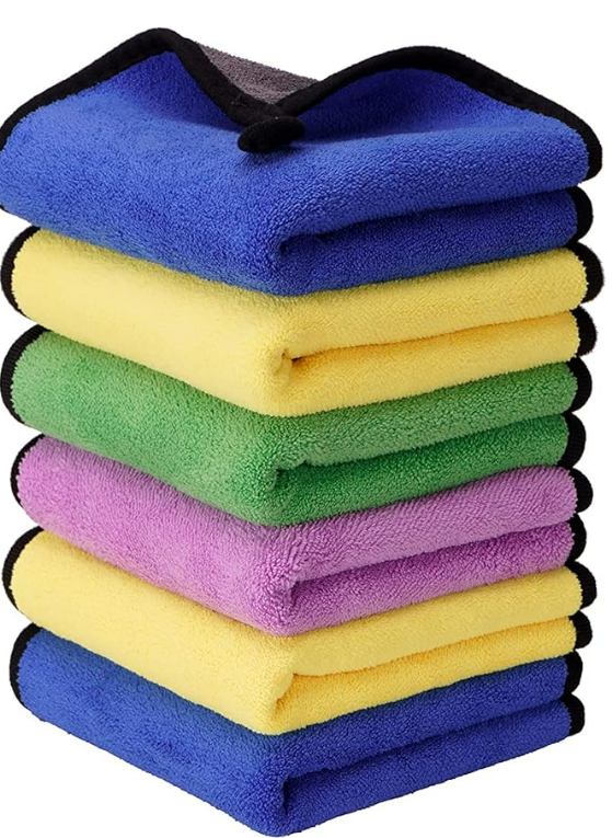 500 GSM Microfiber Cleaning Cloths for Face Towel Soft Napkin Small for Men Workout Sports Gym Home, Kitchen, Bathroom Cleaning Accessories Items (Multicolor)
