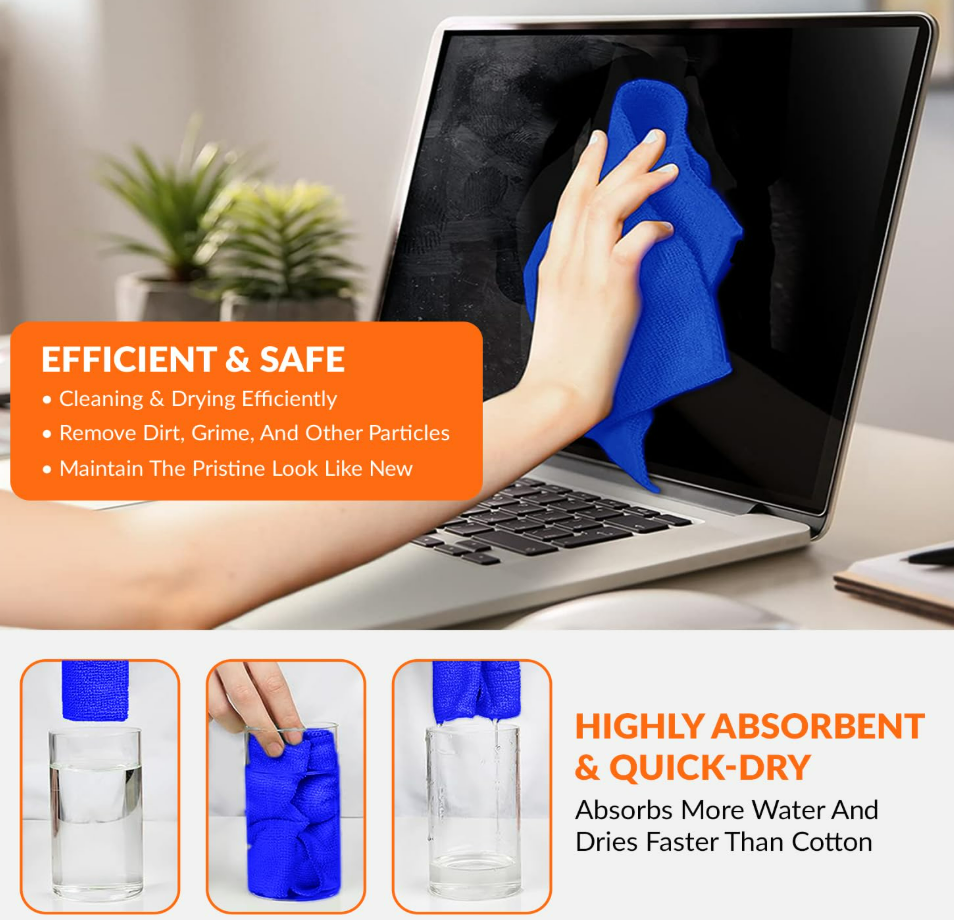 250 GSM Microfiber Cloths, Ultra-Soft Absorbent Lint & Streak-Free Cloth for Bike Car Dashboard Automobile Cleaning Polishing Washing (Multicolor) (40 x 40cm)