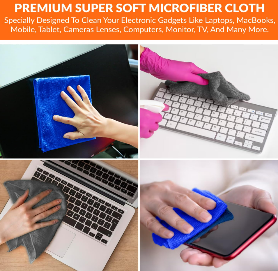 250 GSM Microfiber Cloths, Ultra-Soft Absorbent Lint & Streak-Free Cloth for Bike Car Dashboard Automobile Cleaning Polishing Washing (Multicolor) (40 x 40cm)