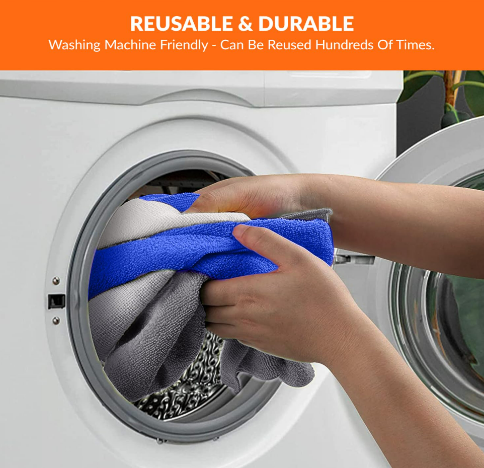 250 GSM Microfiber Cloths, Ultra-Soft Absorbent Lint & Streak-Free Cloth for Bike Car Dashboard Automobile Cleaning Polishing Washing (Multicolor) (40 x 40cm)