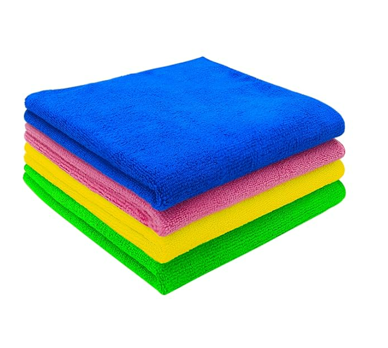 350 GSM Microfiber Cloths, Ultra-Soft Absorbent Lint & Streak-Free Cloth for Bike Car Dashboard Automobile Cleaning Polishing Washing (Multicolor) (40 x 40cm)